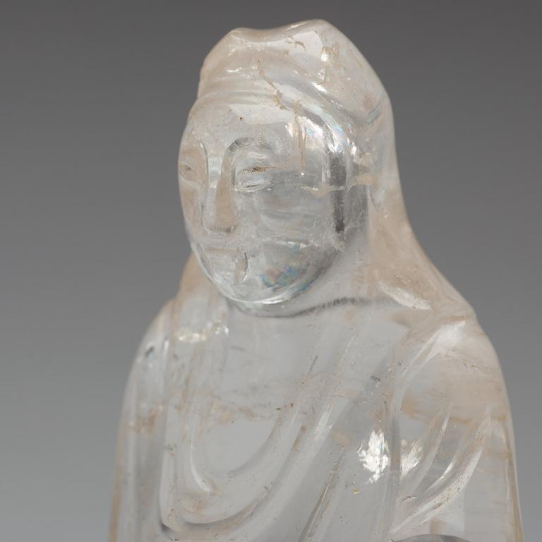 A rock chrystal figure, Qing dynasty.