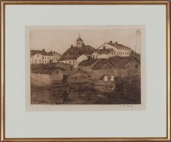 ALFRED WILLIAM FINCH, etsning, sign.