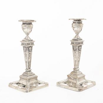 James Dixon & Sons, a pair of silver candlesticks, Sheffield, England, 1962.