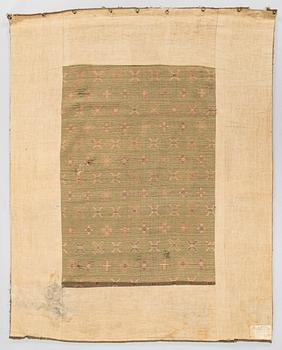 A Finnish folkart long pile ryijy.rug dated 1836. Circa 180 x 140 cm.