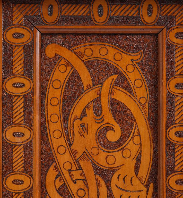 Cabinet, probably Norway, Old Norse style, late 19th century.