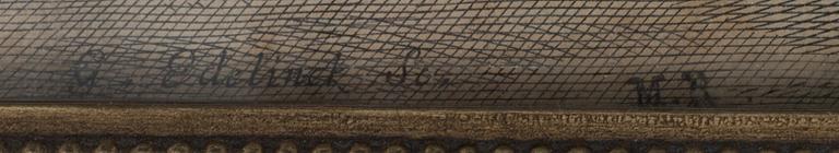 GÉRARD I EDELINCK, engraving on paper, circa 1660, after Peter Paul Rubens after Leonardo da Vinci. Signed in the plate.