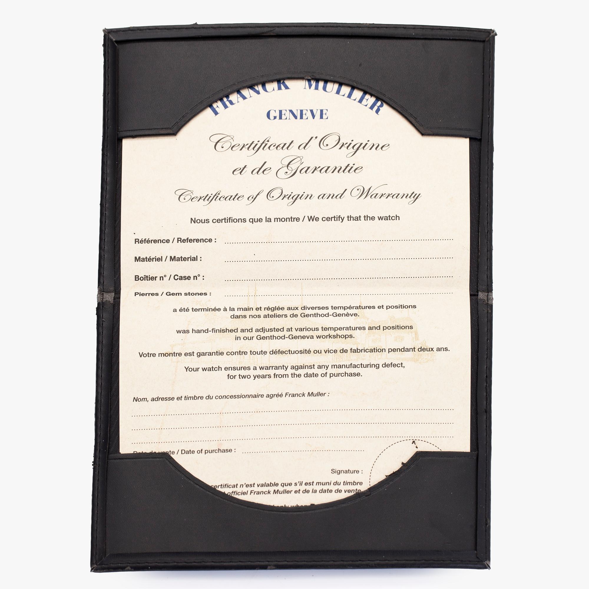 Franck Muller, Vanguard, wristwatch, 29 x 38 mm.