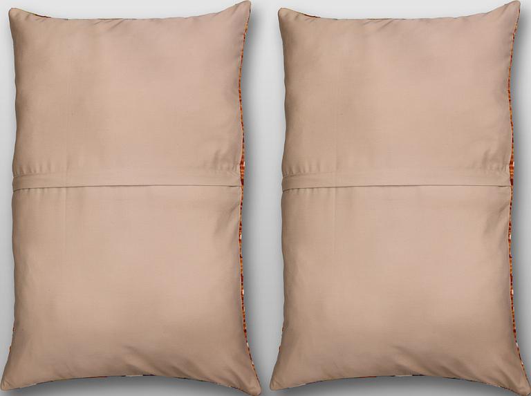Two Kilim cushion covers, approx. 87 x 58 and 84 x 56 cm.