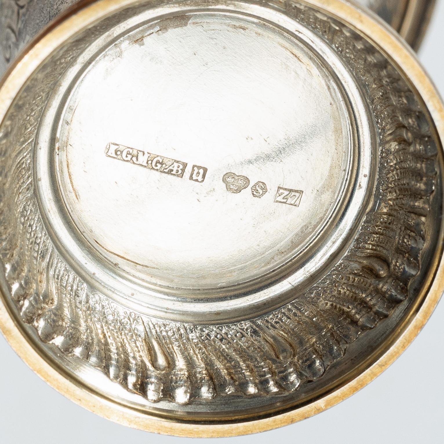 Bägare, 7 st, silver, KG Markströms, Uppsala 1912-1926.