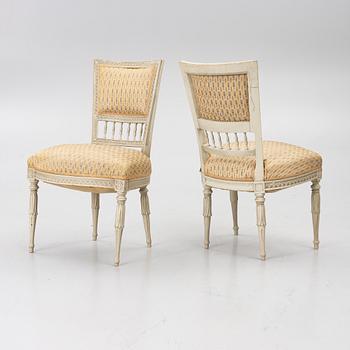 A set of four late Gustavian chairs by J. E. Höglander (master in Stockholm 1777-1813).