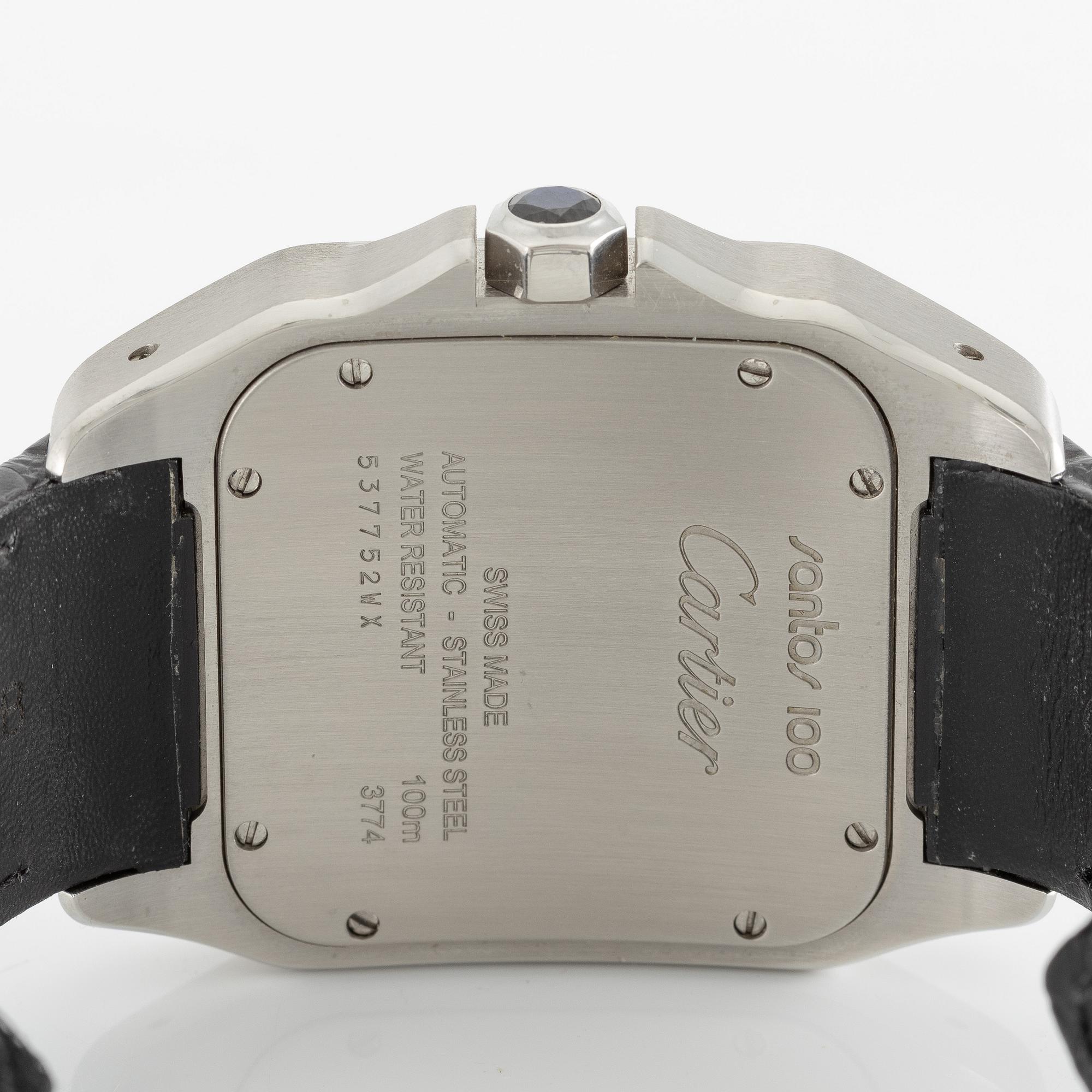 Cartier, Santos 100, wristwatch, 41.3 x 51.1 mm.