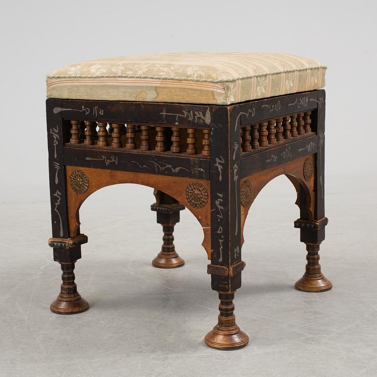 CARLO BUGATTI, attributed to. a stool, circa 1900.