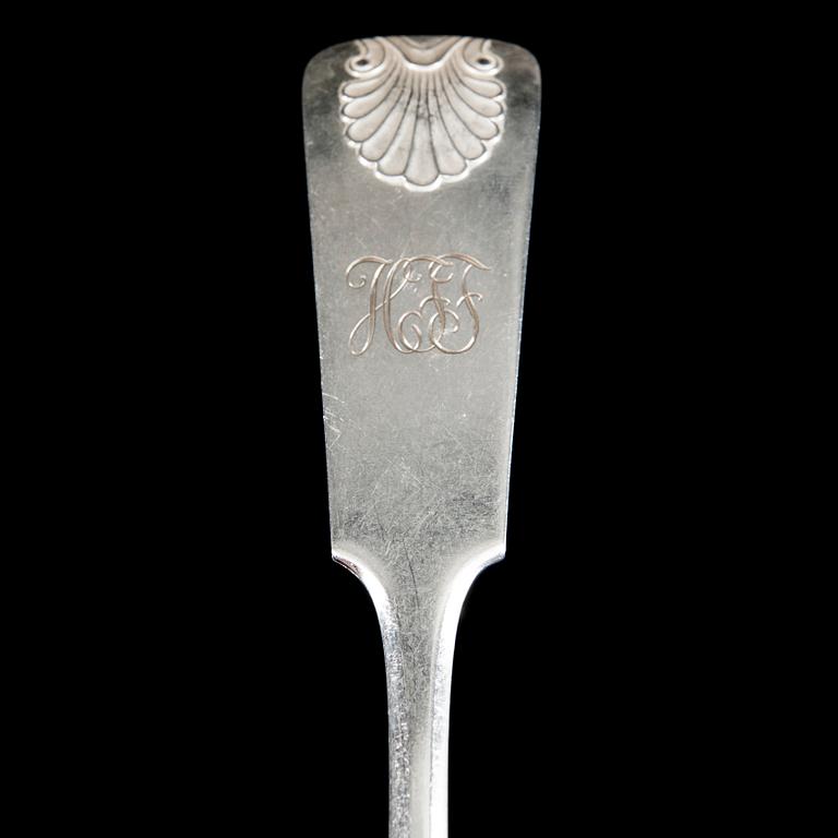 BESTICKUPPSÄTTNING, 12+12, silver, "Musslan", Tavastehus 1950-tal.