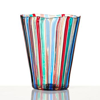 Gio Ponti, an "A Canne" glass vase, Venini, Murano, Italy 1950s-1960s, model no. 3702.