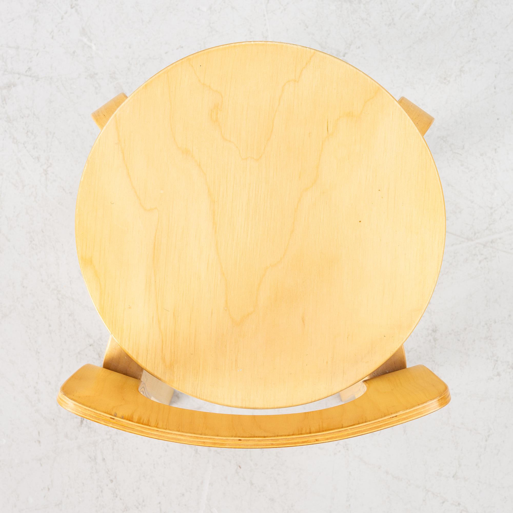 Alvar Aalto, bar stool, K65, Artek, Finland, contemporary production.