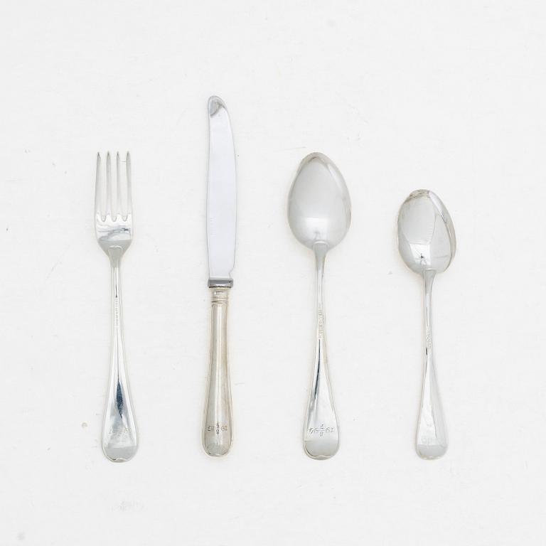 A 38 piece silver cutlery service, model Svensk, GAB/Gewe, Eskilstuna, 1981–2005.