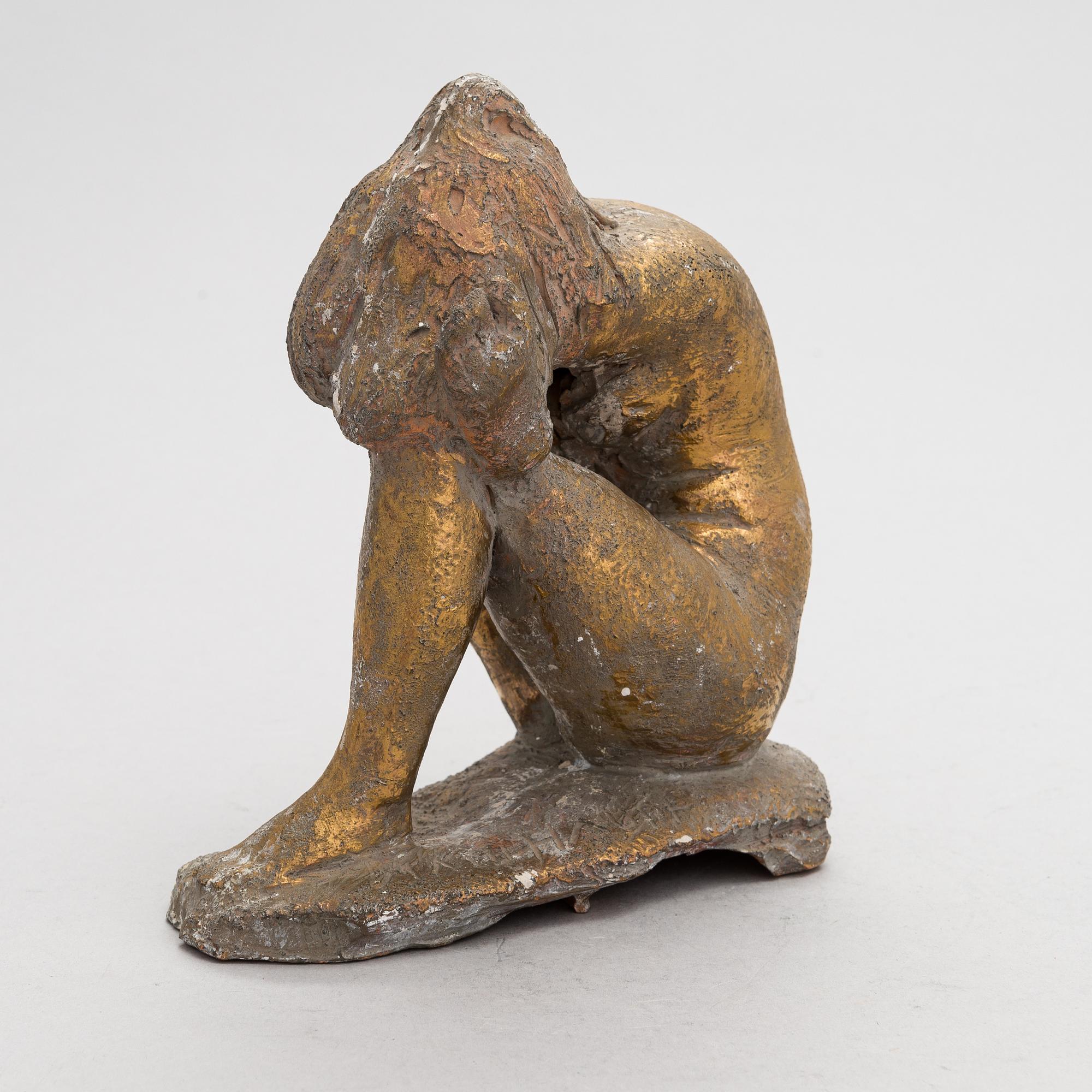 Matti Haupt, A gilt terracotta sculpture by Matti Haupt.