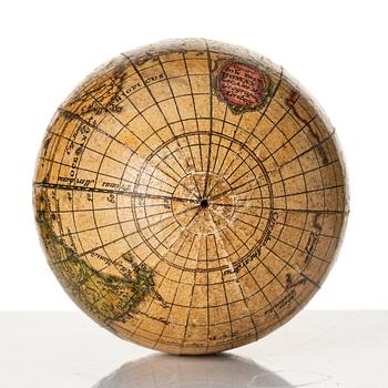 A German 2 ½-inch pocket globe with case by Johann Baptist Homann, Nuremberg, circa 1710.