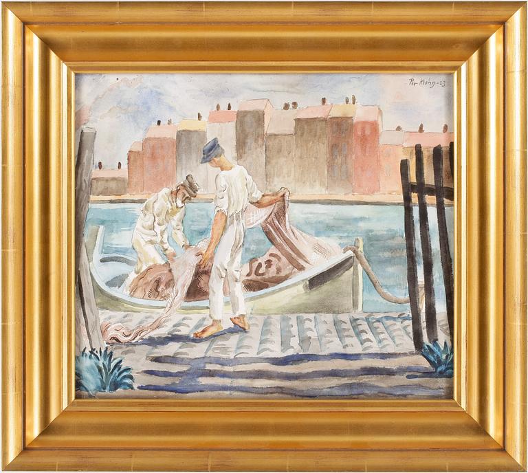 PER KROHG, akvarell, signerad och daterad -23.