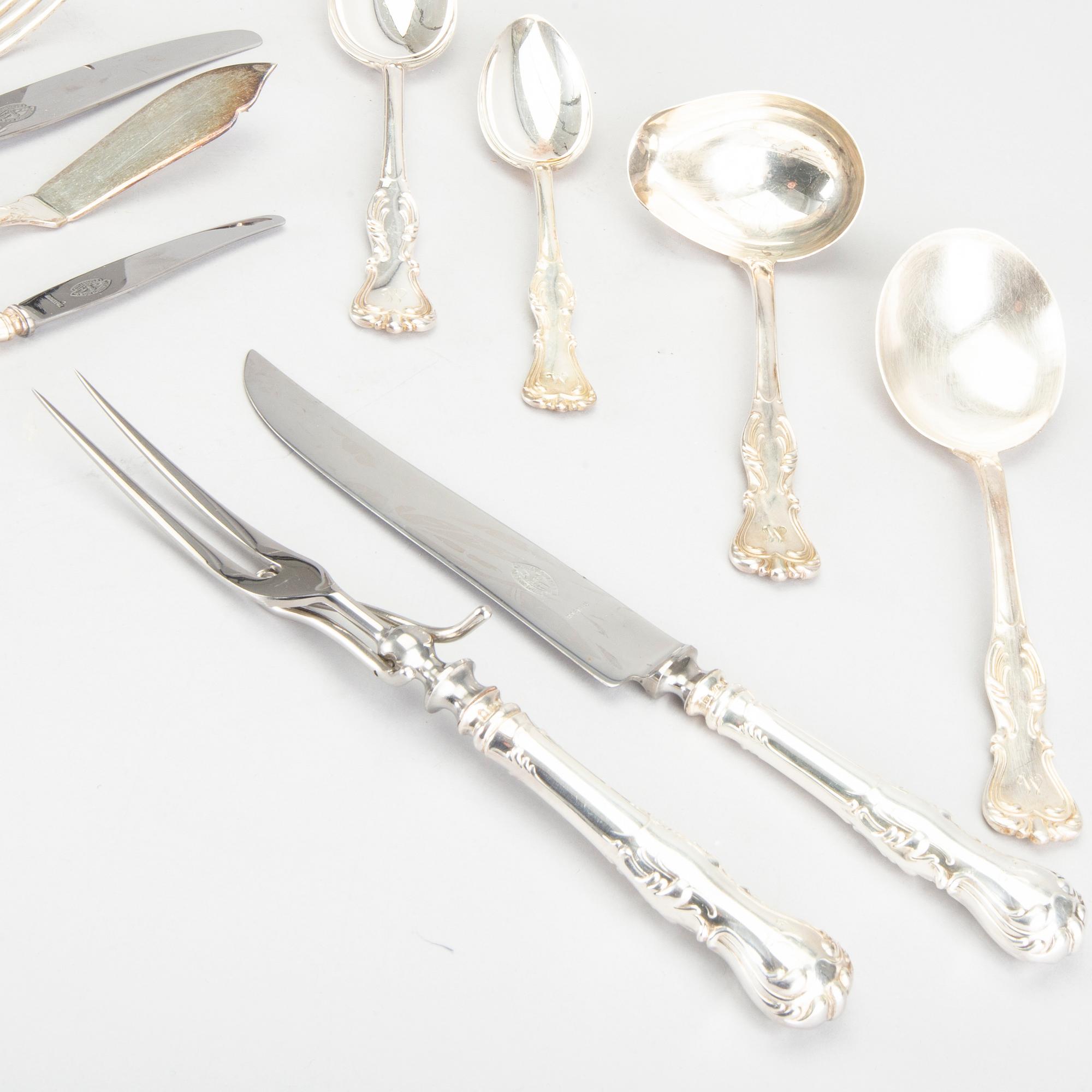 CG HALLBERG bestick ca 153 dlr, silver "Olga" Stockholm 1940/50-tal.