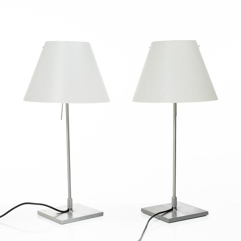 Paolo Rizzatto, a pair of 'Costanza' table lamps, Luceplan, Italy.