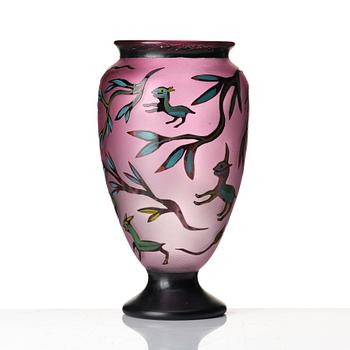 Ulrica Hydman-Vallien, a unique 'juvelglas' glass vase, Kosta Boda, Sweden.