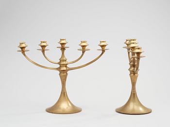 A pair of cast bronze candelabra, attributed to K M Seifert & Co, Dresden-Löbtau ca 1910-15.