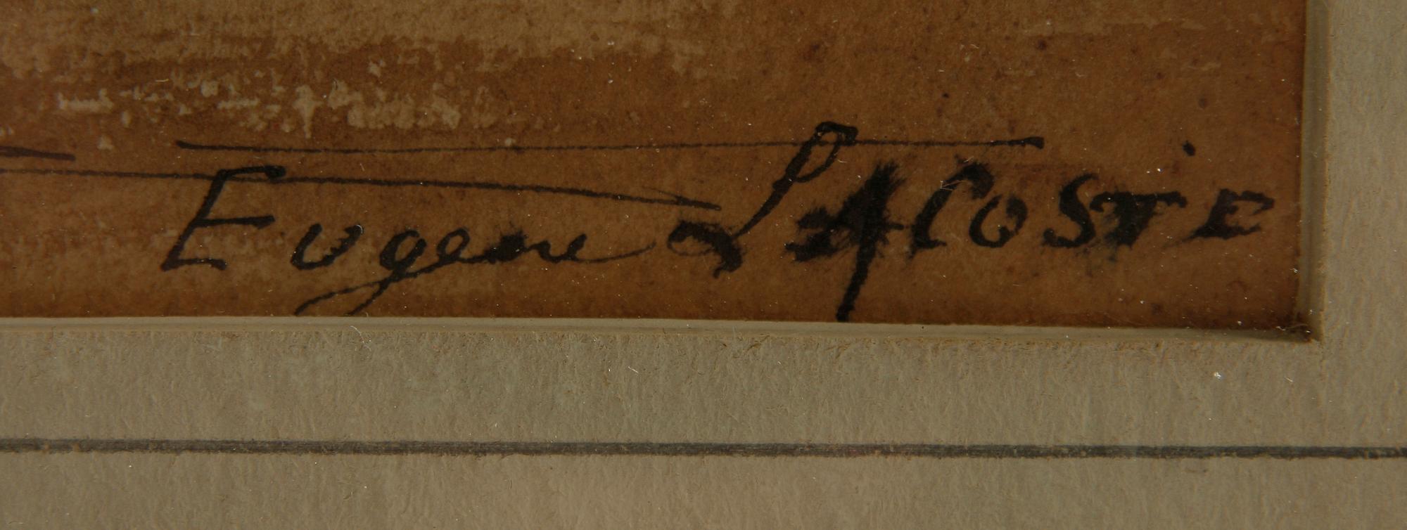 EUGENE LACOSTE, tuschlavering, sign och dat 1837.