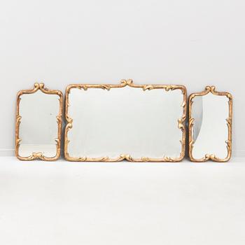 Mirrors, 3 pcs, 20th century.