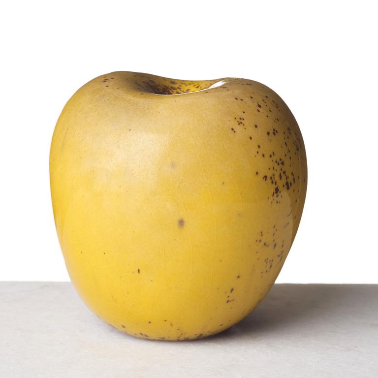 Hans Hedberg, a faience sculpture of an apple, Biot, France.