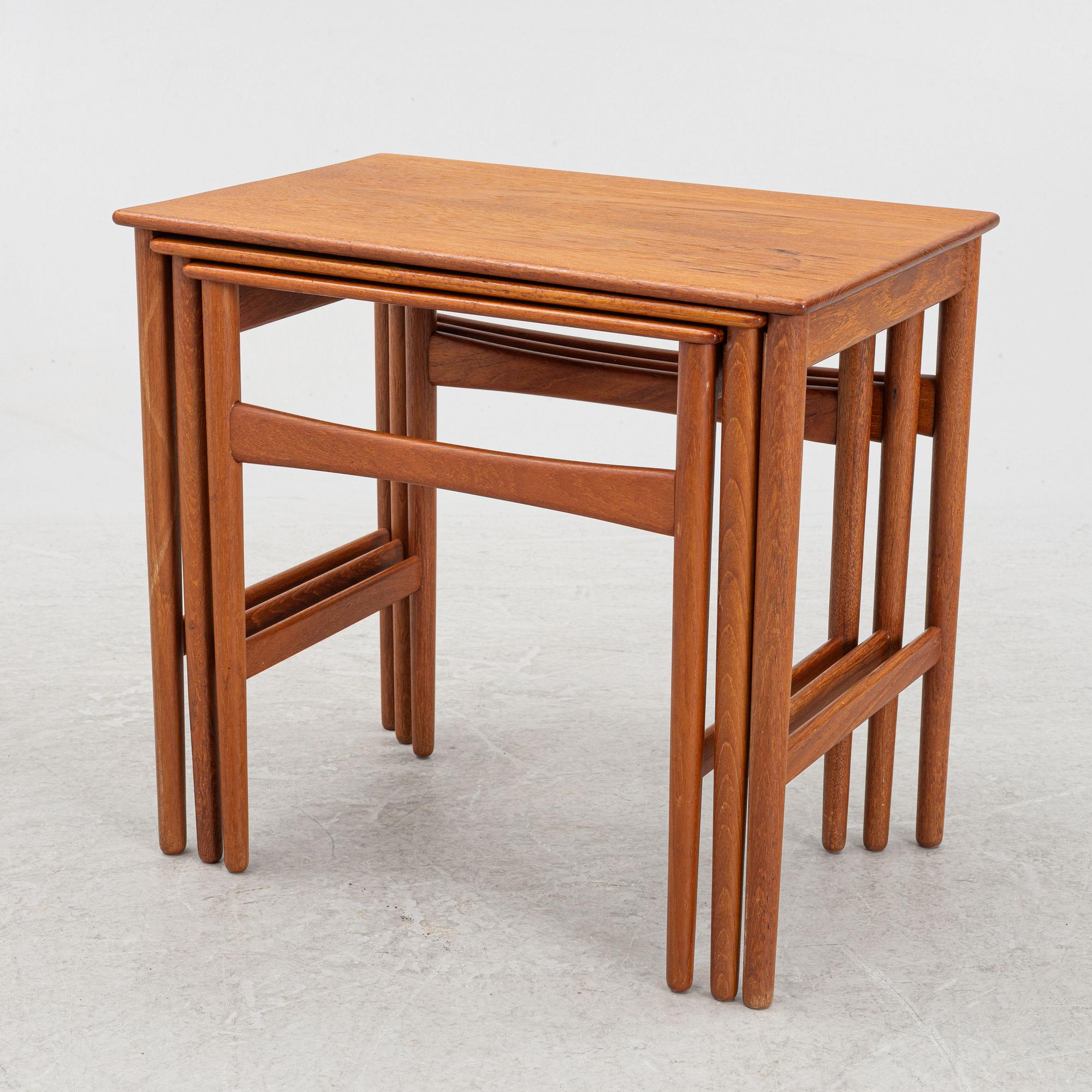 Hans J. Wegner a set of three nesting tables Andreas Tuck Denmark. Bukowskis
