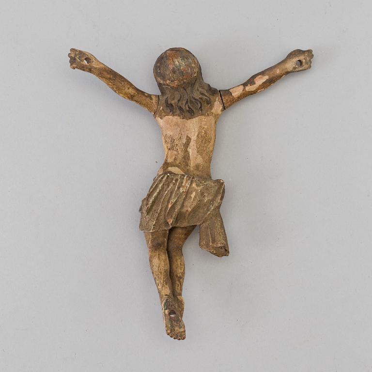 A WOODEN CRUCIFIX, 17th/18th century.