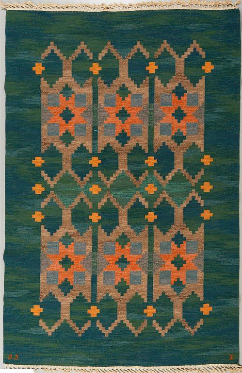 A flat weave by Judith Johansson, signed JJ, model "Plataner", 243 x 168 cm.