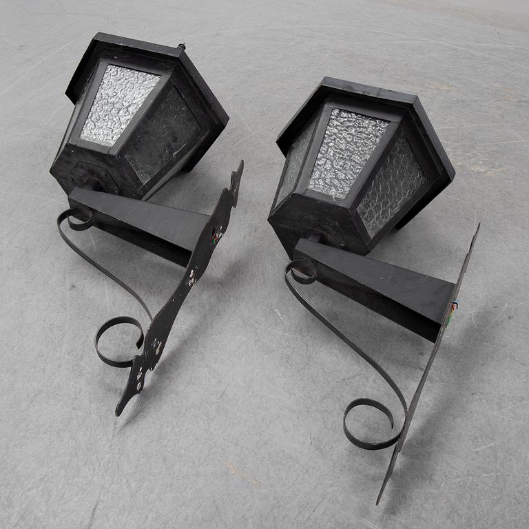 A pair of 1970's wall-lamps.