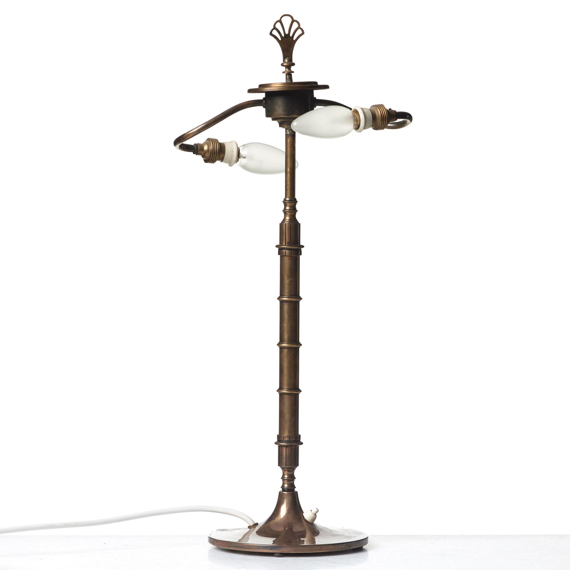 Harald Elof Notini, a Swedish Grace bronze table lamp for Böhlmarks 1930's.