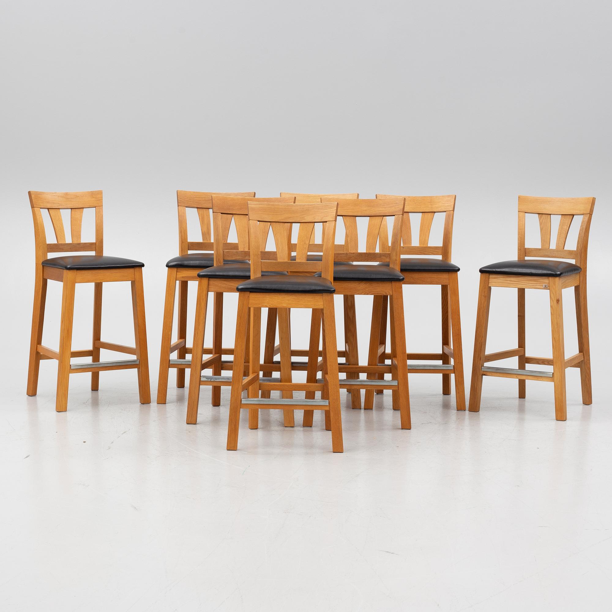 Barstolar, 8 st, "Inzel", Hans K, 1900-talets slut.