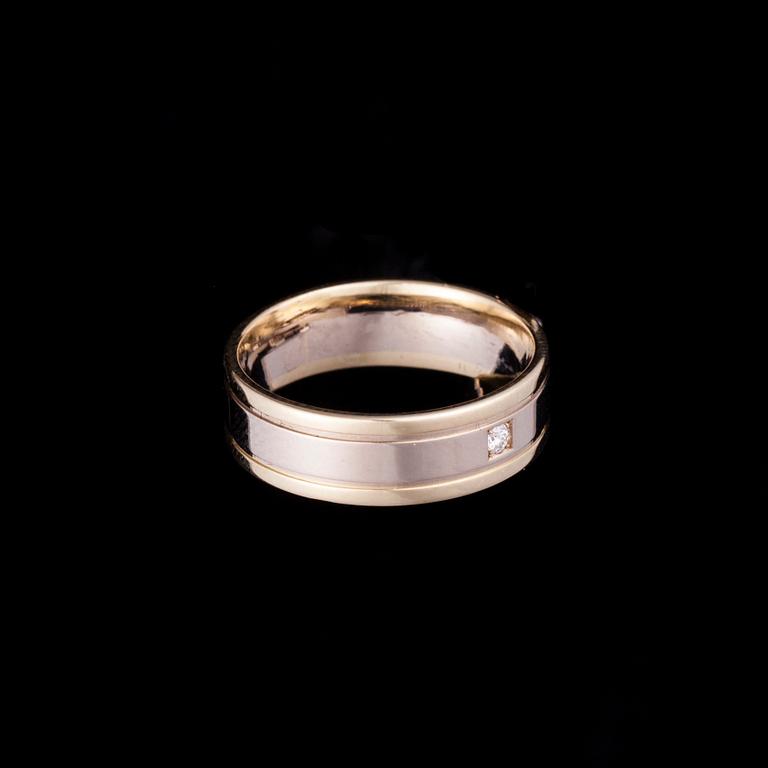 RING, 14K guld, diamant. Vikt ca 5,4 g.