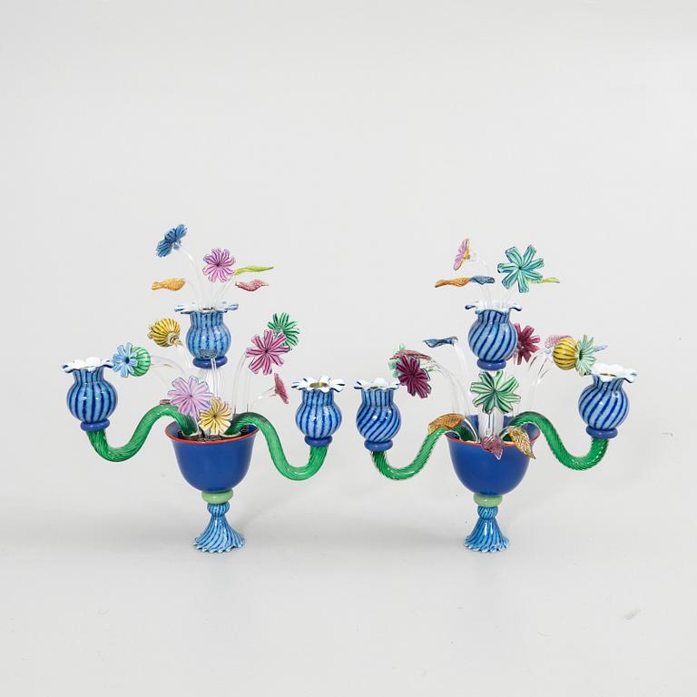 Jonas Rooth, Vägglampetter, ett par, glas, egen ateljé, 1990-tal.