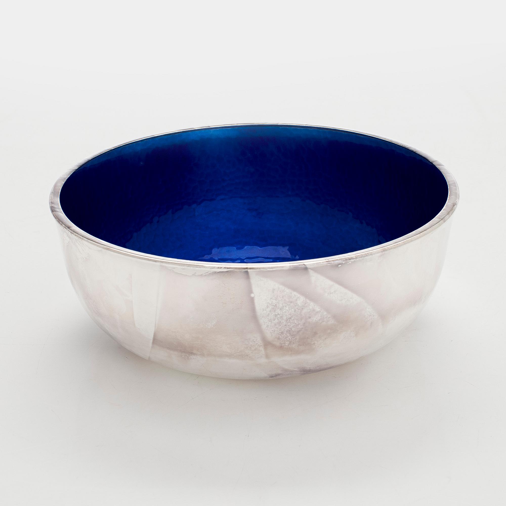 A sterling silver and enamel bowl, maker's mark of A. Tillander, Turku 2005.
