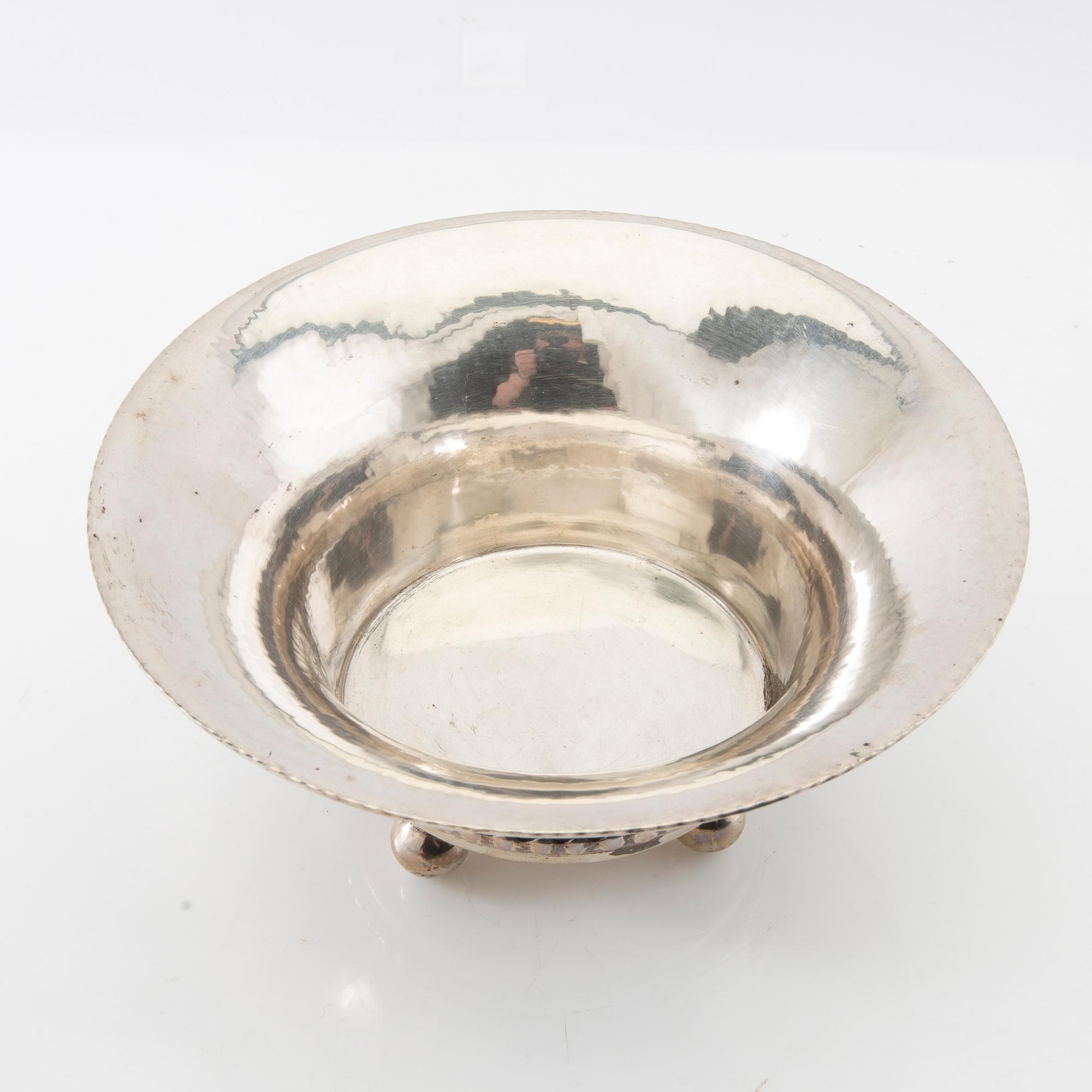 Bowl on foot silver K Andersson Stockholm 1918.
