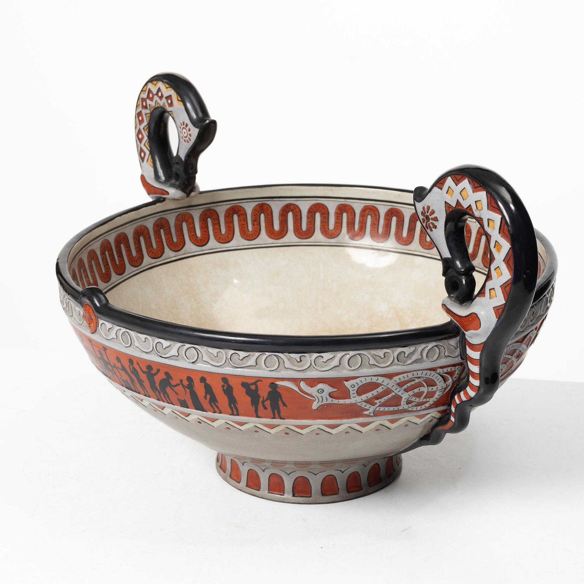 August Malmström, A creamware bowl, Gustavsberg, 1870s.