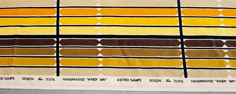 ASTRID SAMPE, A TEXTILE, "Windy way", Triva Textil, ca 583 x 127 cm (the width of the pattern 118 cm).