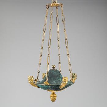 86. A Swedish Empire four-light hanging lamp, early 19th century.