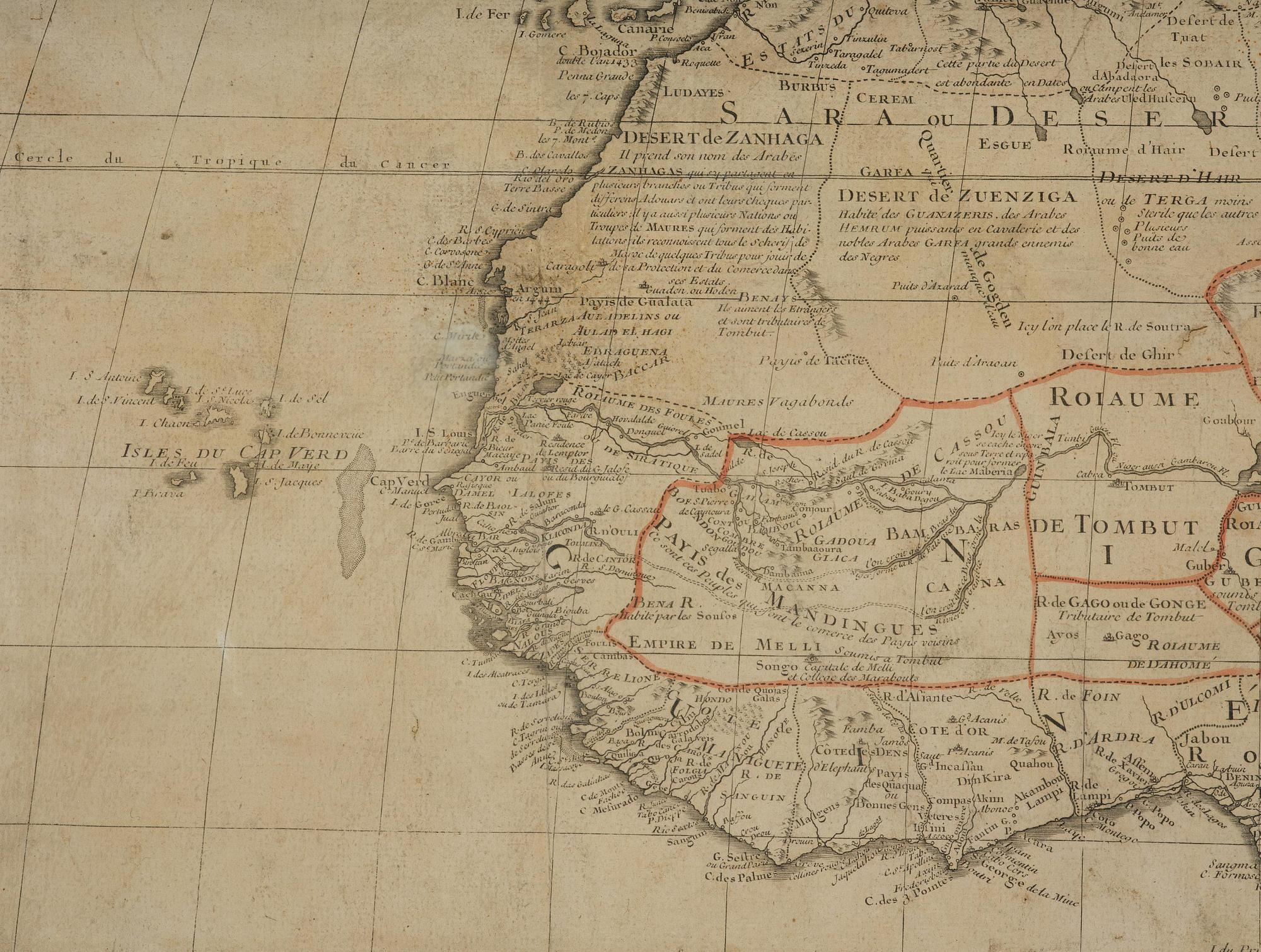 Nolin's map of Africa, "L'Afrique dressee sur les relations", 1740.