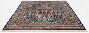 An oriental silk rug. c. 274 x 180 cm .