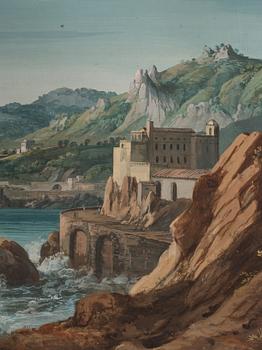 Didier Nicolas Boguet, Extensive costal landskap with castle.