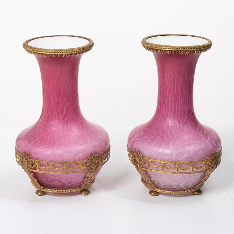 A pair of Louis XVI style vases, circa 1900.