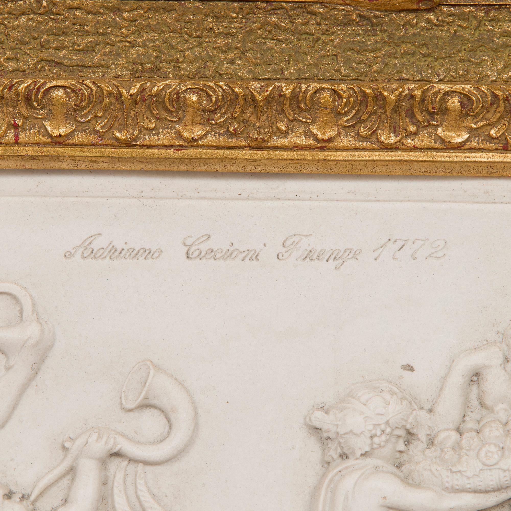Relief, alabaster, 1800-tal.