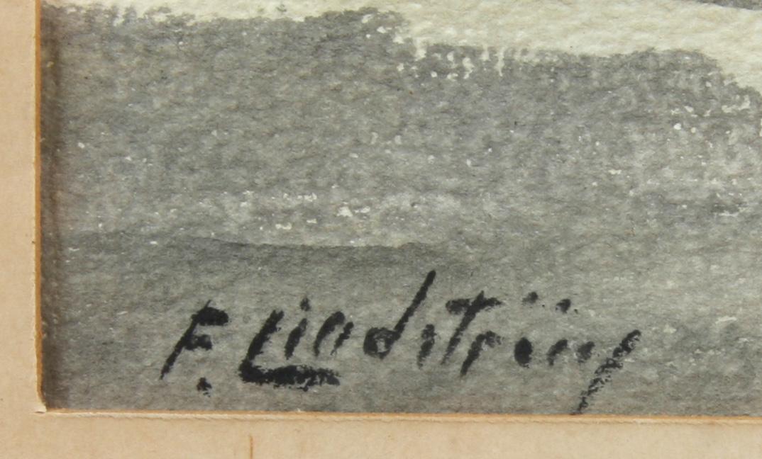 PARTI GRAFIK, 4 delar, F Lindström, 2 st, Artur Bengtsson samt Gustav Kronér, sign.