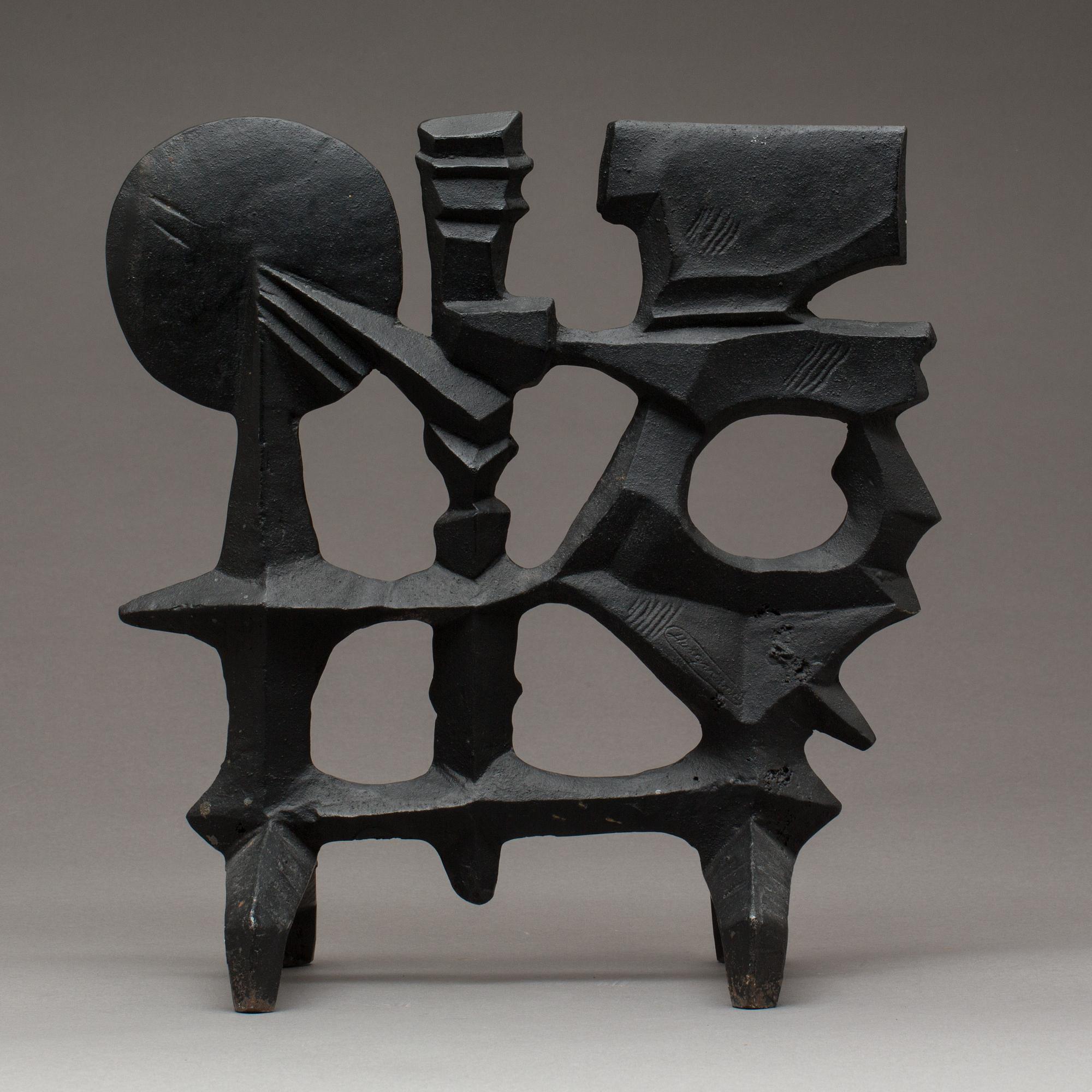 SKULPTUR, gjutjärn, Olle Hermansson, Husqvarna 1960/70-tal.