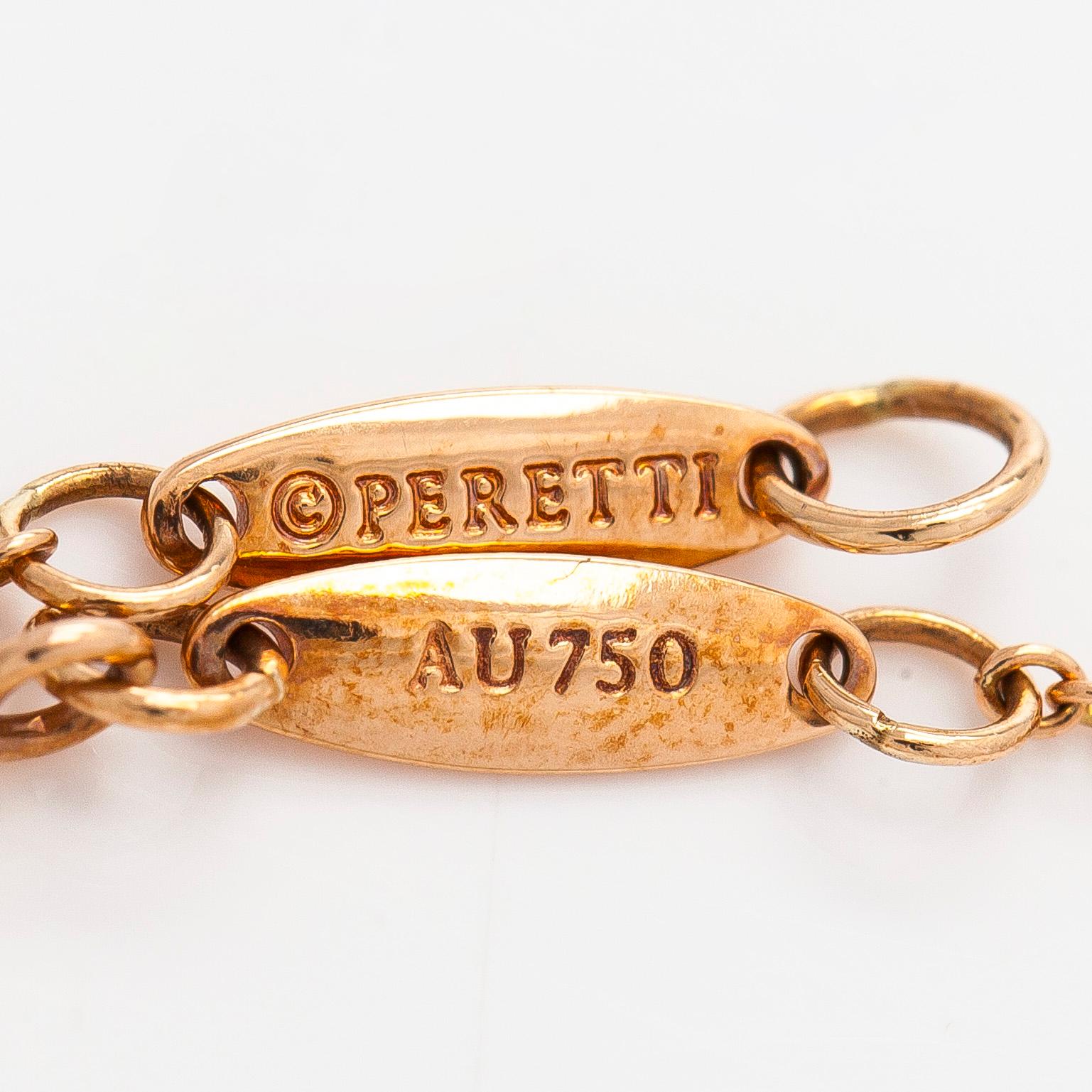 Tiffany & Co, Elsa Peretti, rannekoru, "Diamonds by the Yard", 18K ruusukultaa ja briljanttihiottu timantti.