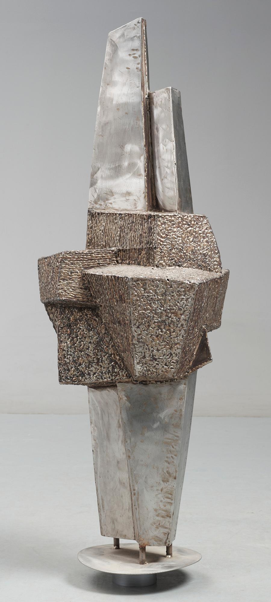 OKÄND KONSTNÄR, skulptur, rostfritt stål, stämpelsignerad Lars Petersson. 1900-talets andra hälft.