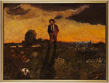 Åke Hedman, mixed media/collage, signed.