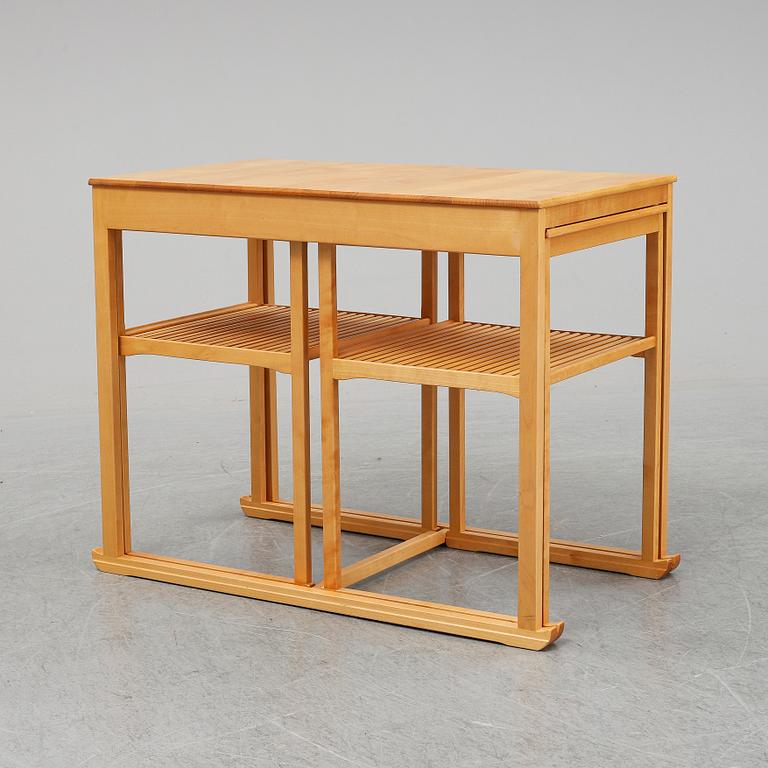 CARL MALMSTEN, a set of three nesting birch tables 'Släden' (The sled), City Möbler AB.